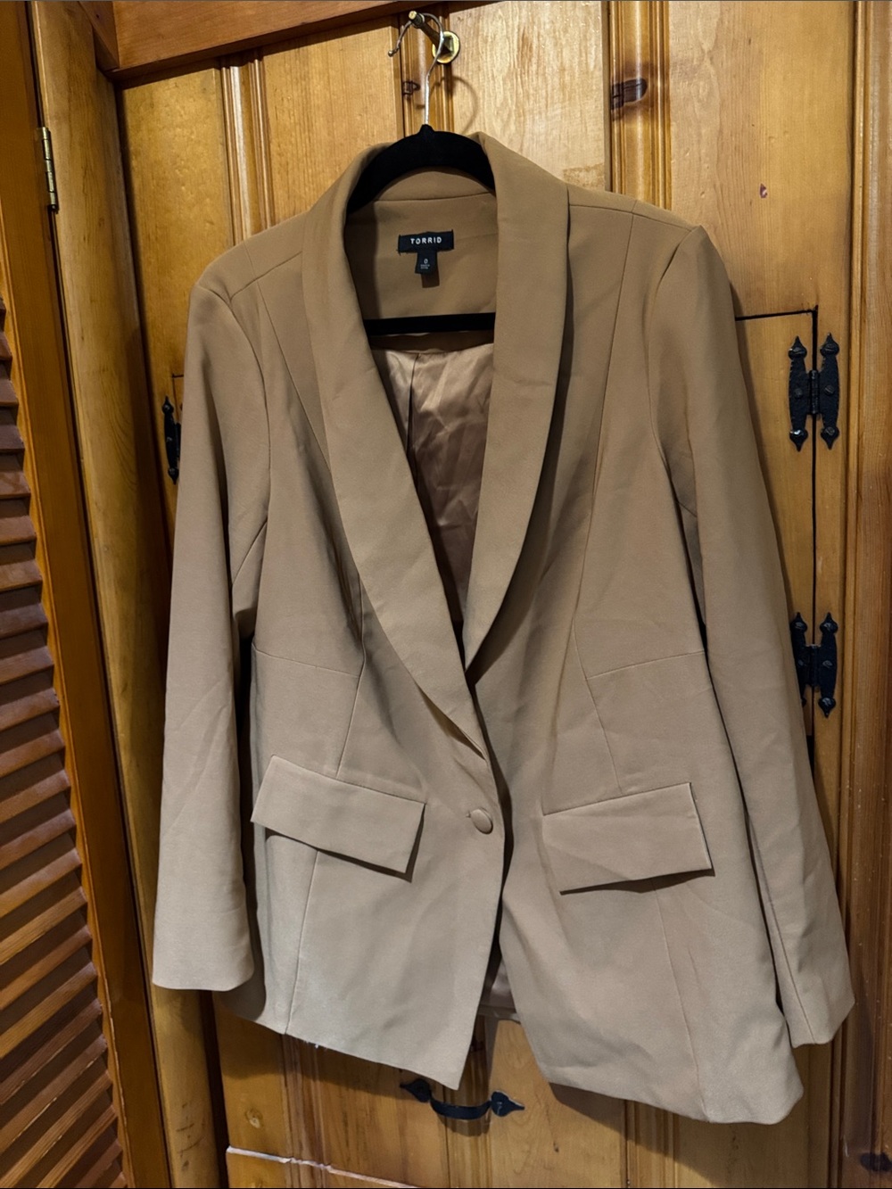 torrid Camel Single-Button Shawl Collar Blazer